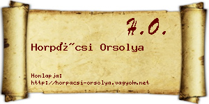Horpácsi Orsolya névjegykártya